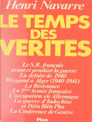 cover image of Le temps des vérités
